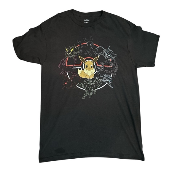 Pokémon Eevee Evolutions T-Shirt Black Size M – 100% Cotton - Picture 2 of 6